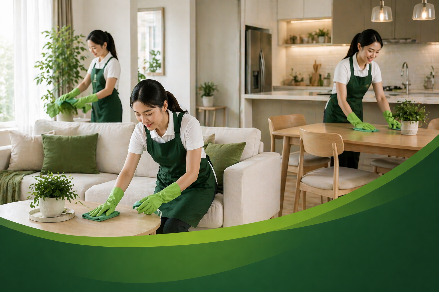 Professional cleaning team